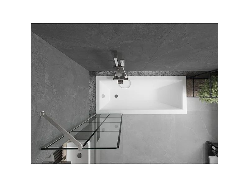 Mexen Next paroi de douche 1-volet 50 x 150 cm, grille noire, nickel brossé - 895-050-000-00-77-97