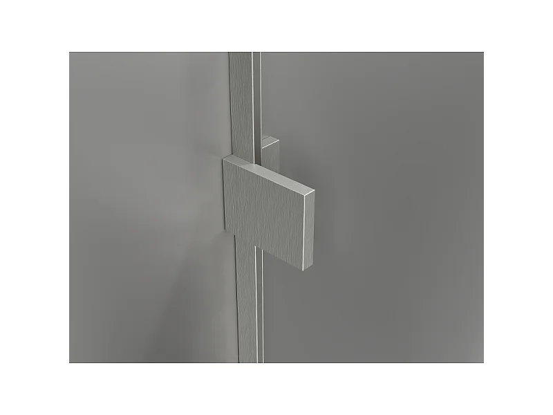 Mexen Lunar L 2-fløjede venstre badekærm 100 x 150 cm, transparent, børstet nikkel - 897L-100-100-97-00-L