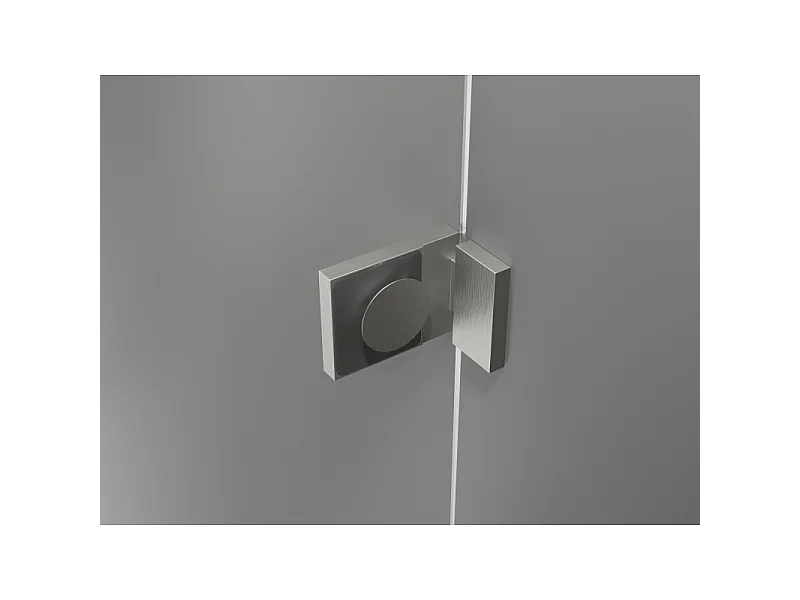 Mexen Lunar L 2-fløjede venstre badekærm 100 x 150 cm, transparent, børstet nikkel - 897L-100-100-97-00-L
