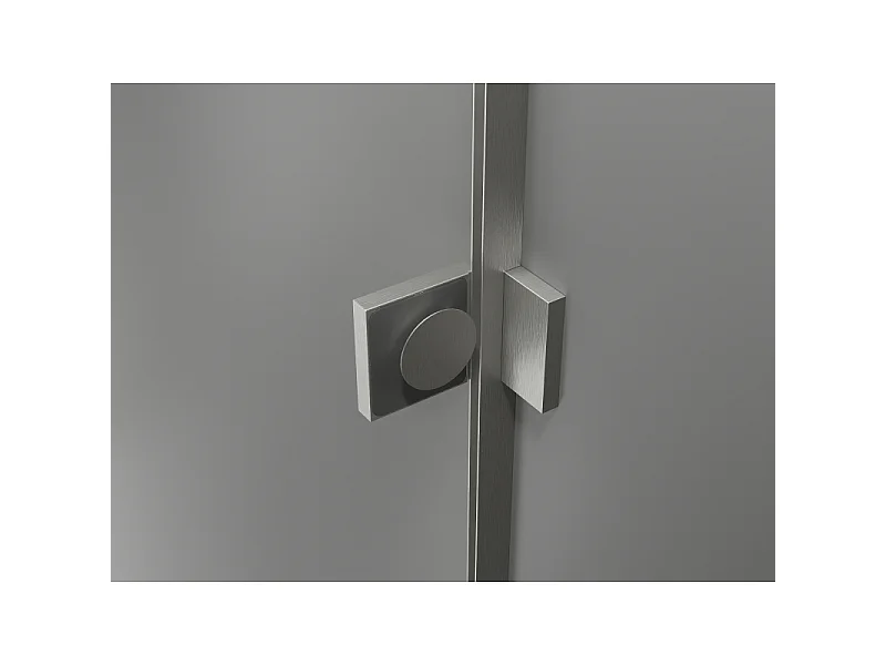 Mexen Lunar L 2-fløjede venstre badekærm 100 x 150 cm, transparent, børstet nikkel - 897L-100-100-97-00-L