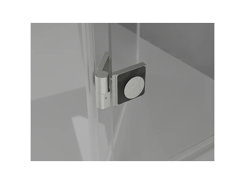 Mexen Lunar L 2-fløjede venstre badekærm 100 x 150 cm, transparent, børstet nikkel - 897L-100-100-97-00-L