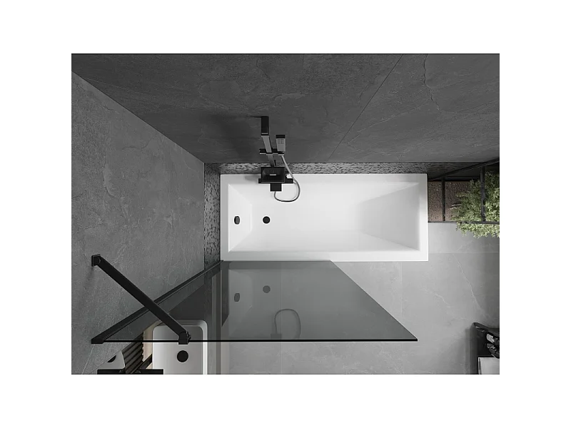 Mexen Next 1-wing Bath Screen 90 x 150 cm, Graphite, Black - 895-090-000-00-40-70