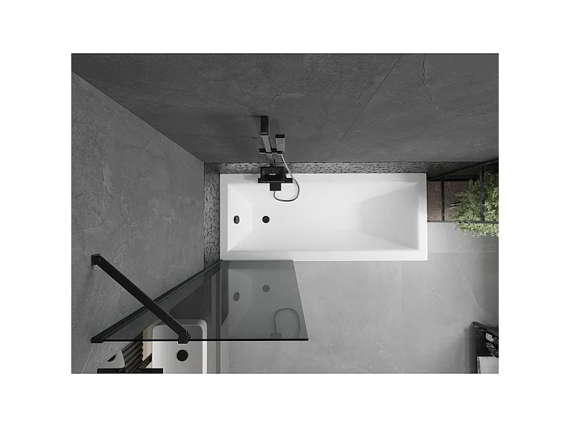 Mexen Next 1-Panel Shower Screen 60 x 150 cm, Graphite, Black - 895-060-000-00-40-70