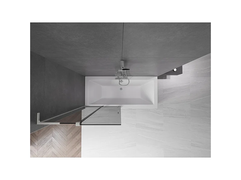 Mexen Velar L 2-panel sliding shower screen 95 x 150 cm, graphite, brushed nickel - 896-095-003-41-97