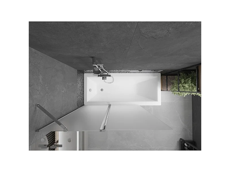 Mexen Flip 2-panel bath screen 120 x 150 cm, frost, chrome - 894-120-101-01-30