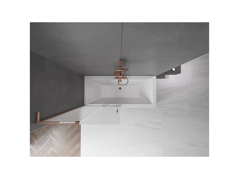 Mexen Velar L 2-krilna drsna kadna pregrada 90 x 150 cm, mraz, brušeni baker - 896-090-003-31-65