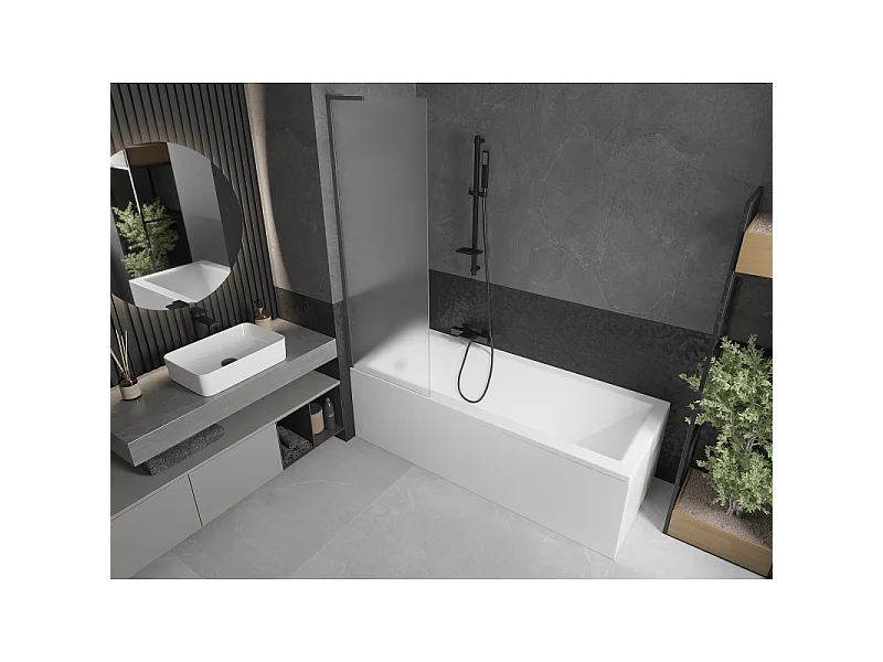 Mexen Next L parawan nawannowy 1-skrzydłowy 60 x 150 cm, szron, gun metal - 895-060-000-03-30-95