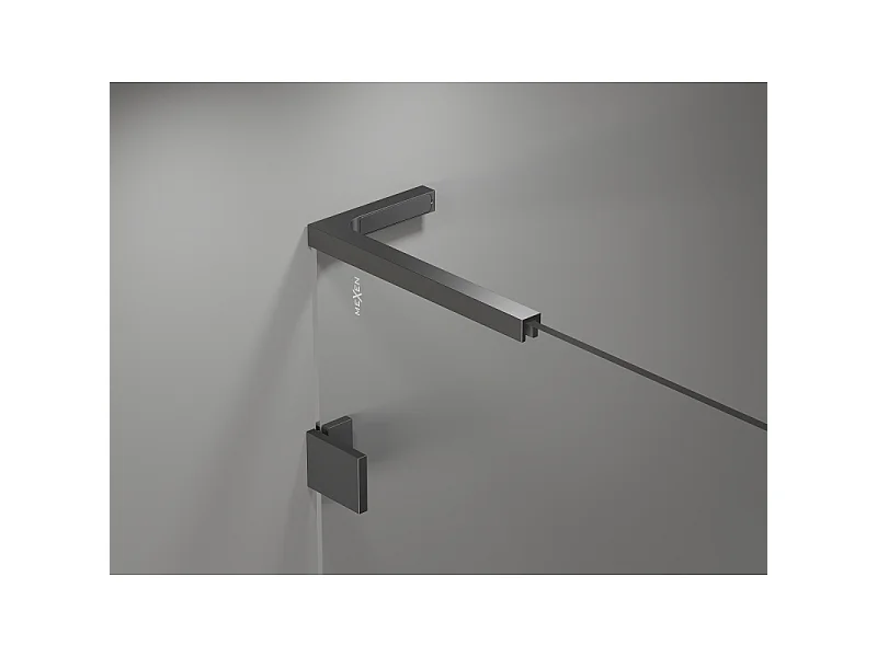 Mexen Lunar L badwand 1-deurs 50 x 150 cm, transparant, gun metal - 897L-050-000-95-00