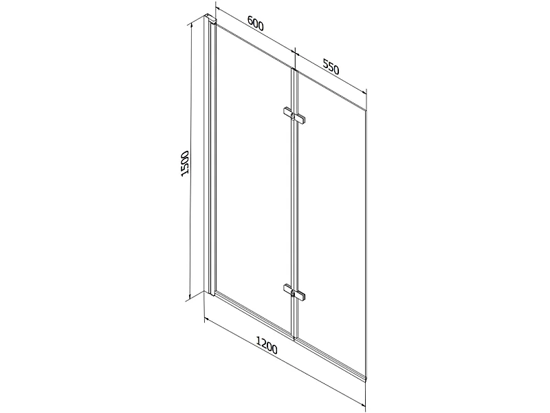 Mexen Castor parawan nawannowy 2-skrzydłowy 120 x 150 cm, szron, złoty - 892-120-002-50-30