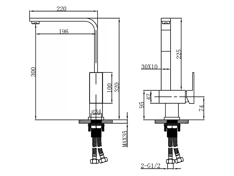 Mexen Liv robinet de cuisine, inox - 672100-99