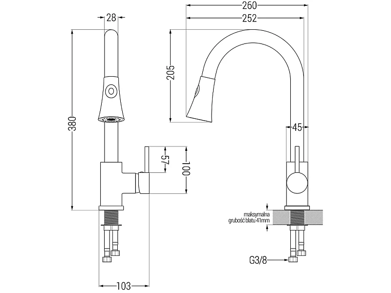 Mexen Elia keukenkraan, wit - 670101-20