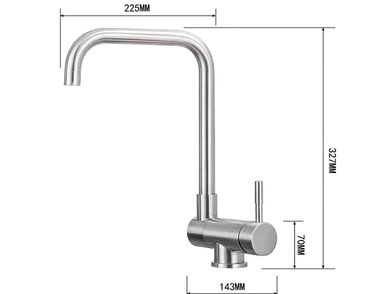 Mexen Madox robinet de cuisine sous-fenêtre, inox - 672000-00