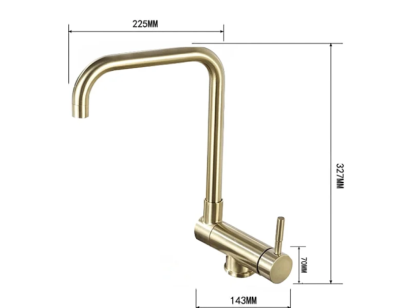 Mexen Madox mitigeur de cuisine sous-fenêtre, or brossé - 672000-50