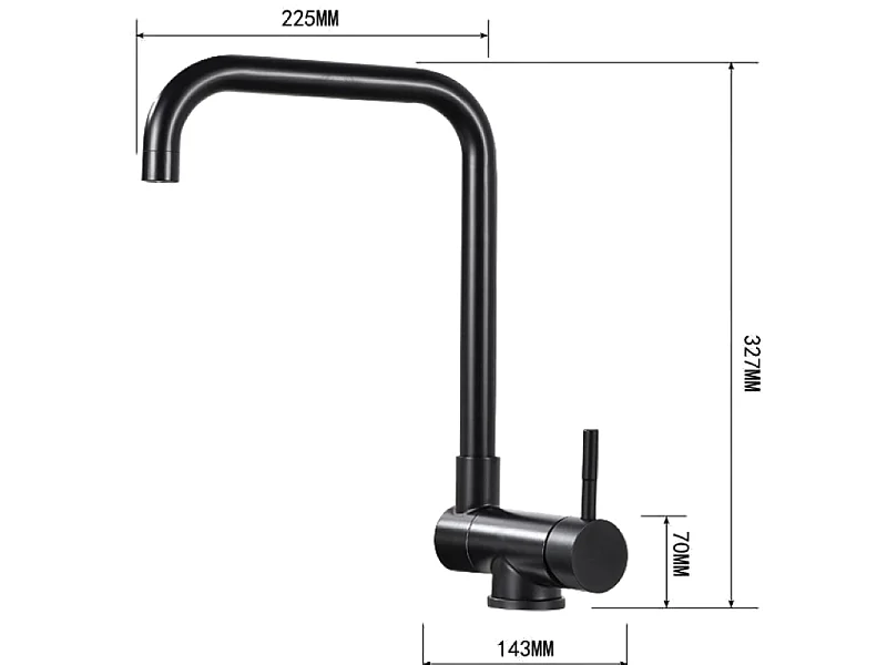 Mexen Madox batterie de cuisine sous-fenêtre, noire - 672000-70