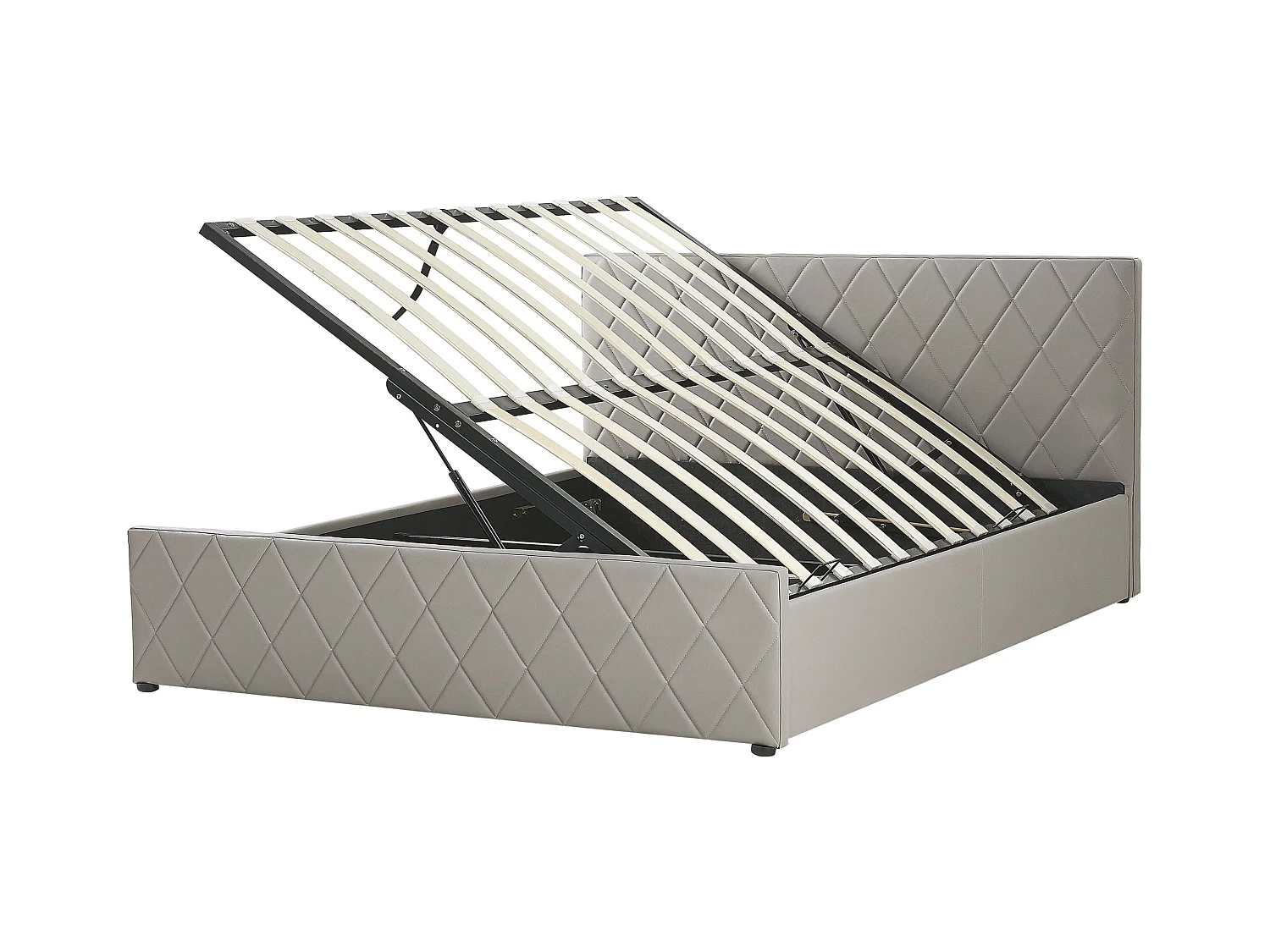 Schickes Doppelbett in Grau mit Bettkasten und Lattenrost 140 x 200 cm Rochefort