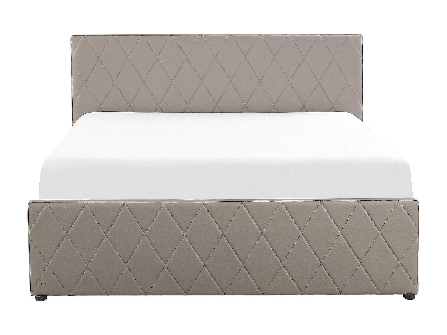 Cama con almacenaje Piel sintética ROCHEFORT 140 x 200 cm Gris pardo