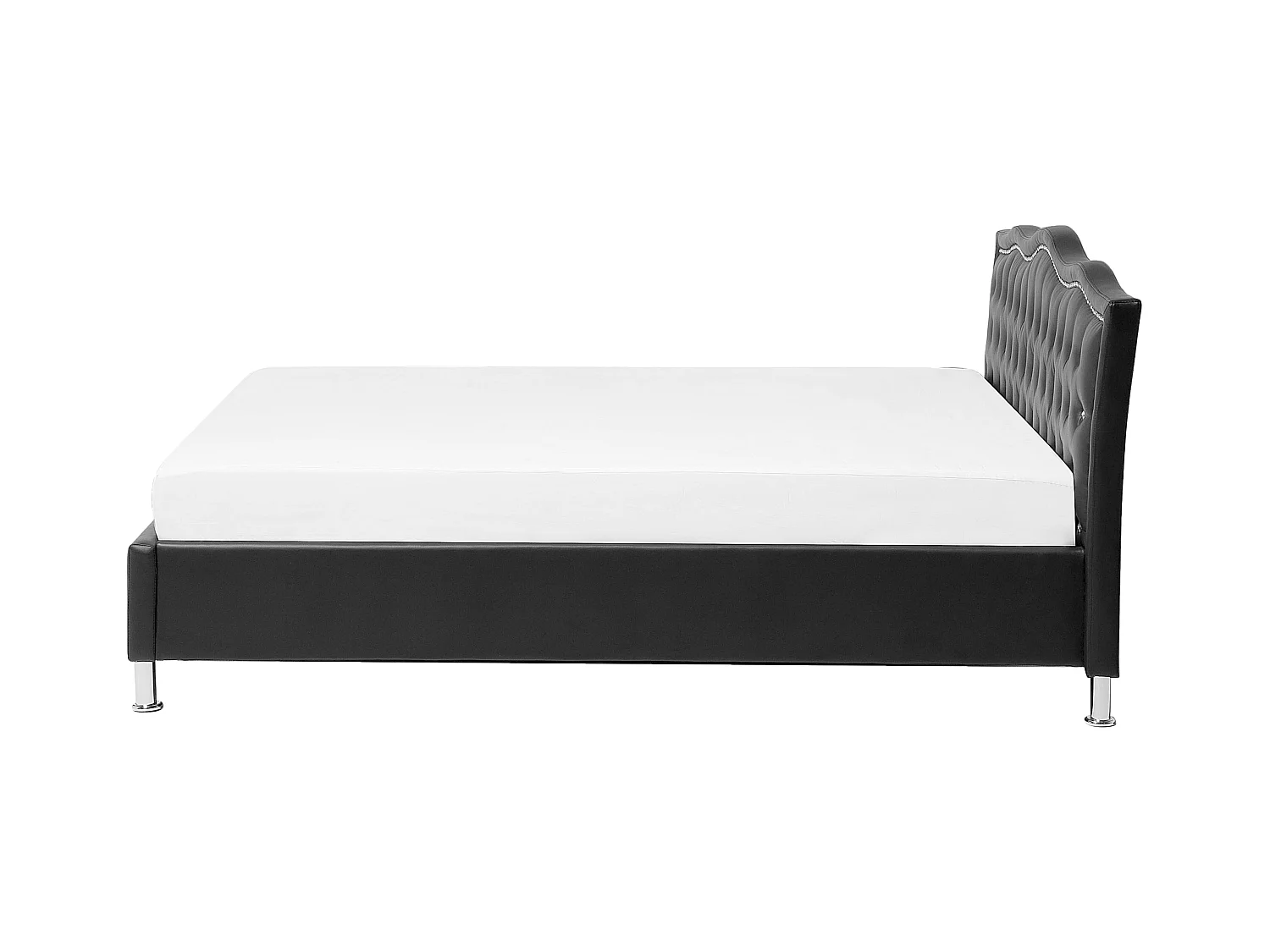 Lit avec sommier Cuir PU METZ 160 x 200 cm Noir