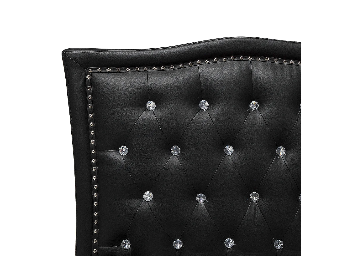 Lit avec sommier Cuir PU METZ 160 x 200 cm Noir