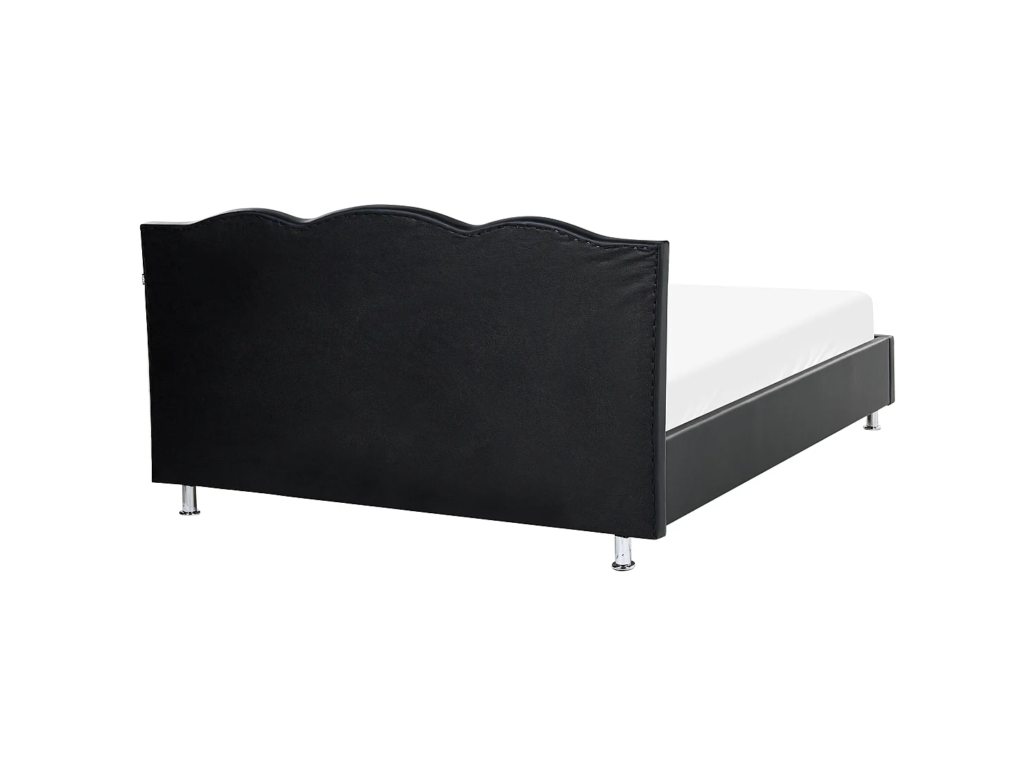 Bed Faux Leather METZ 160 x 200 cm (EU King Size) Black