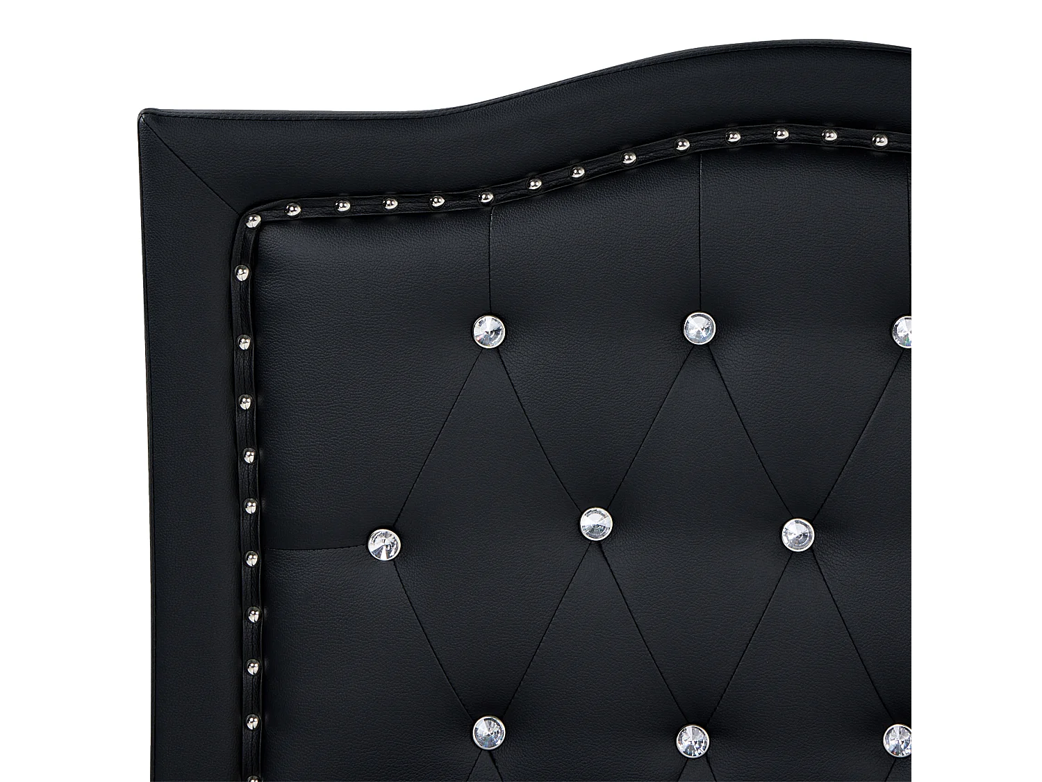 Bed Faux Leather METZ 160 x 200 cm (EU King Size) Black