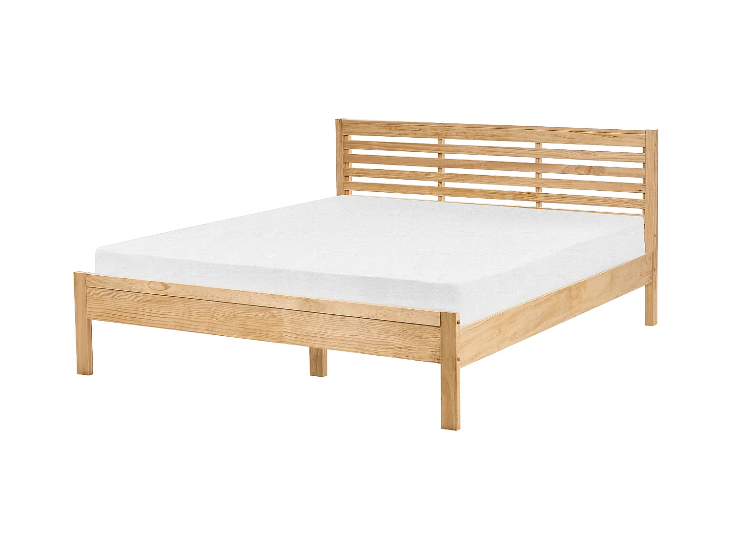 Lit avec sommier Bois de pin CARNAC 160 x 200 cm Marron clair