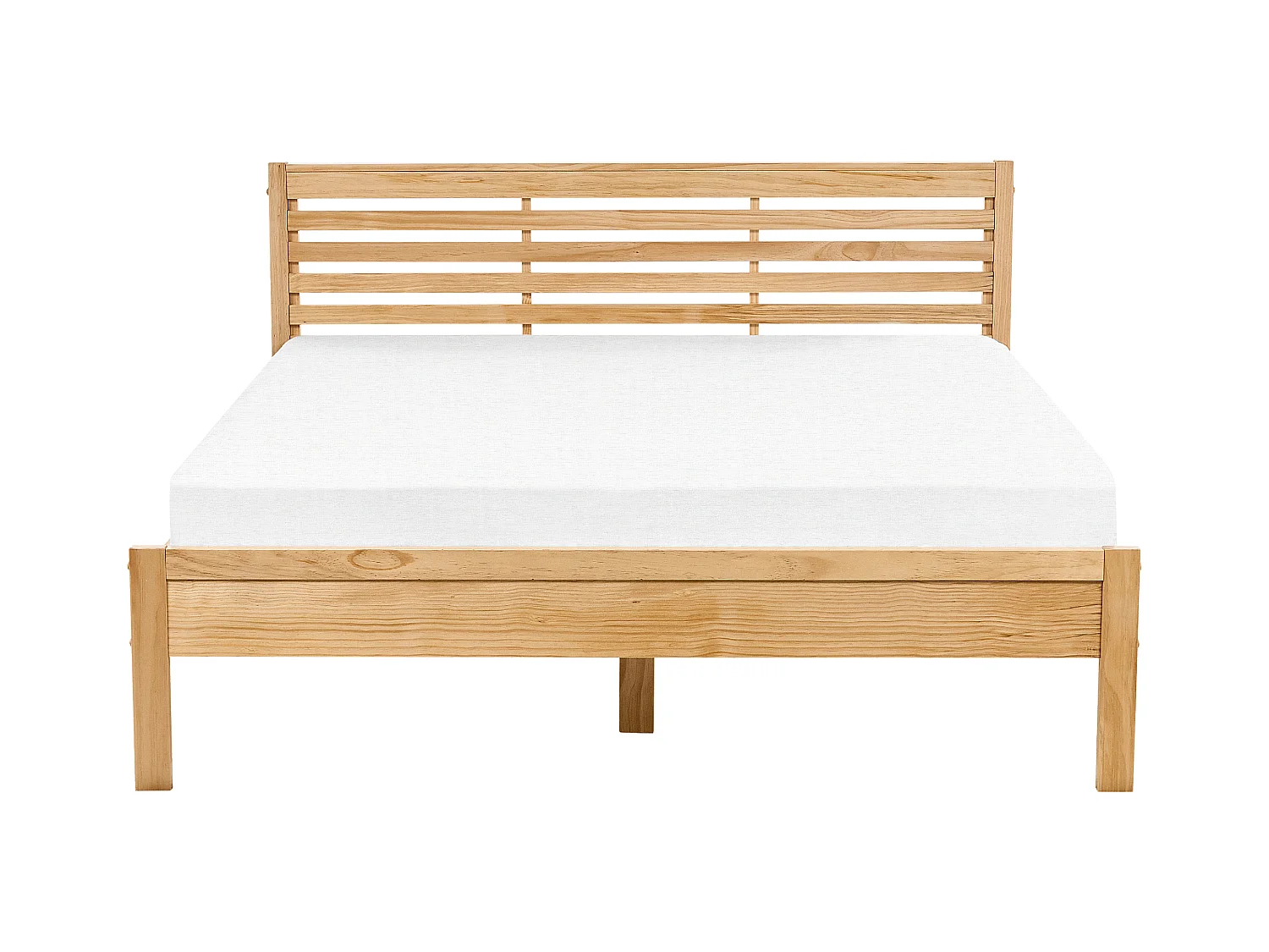 Lit avec sommier Bois de pin CARNAC 160 x 200 cm Marron clair