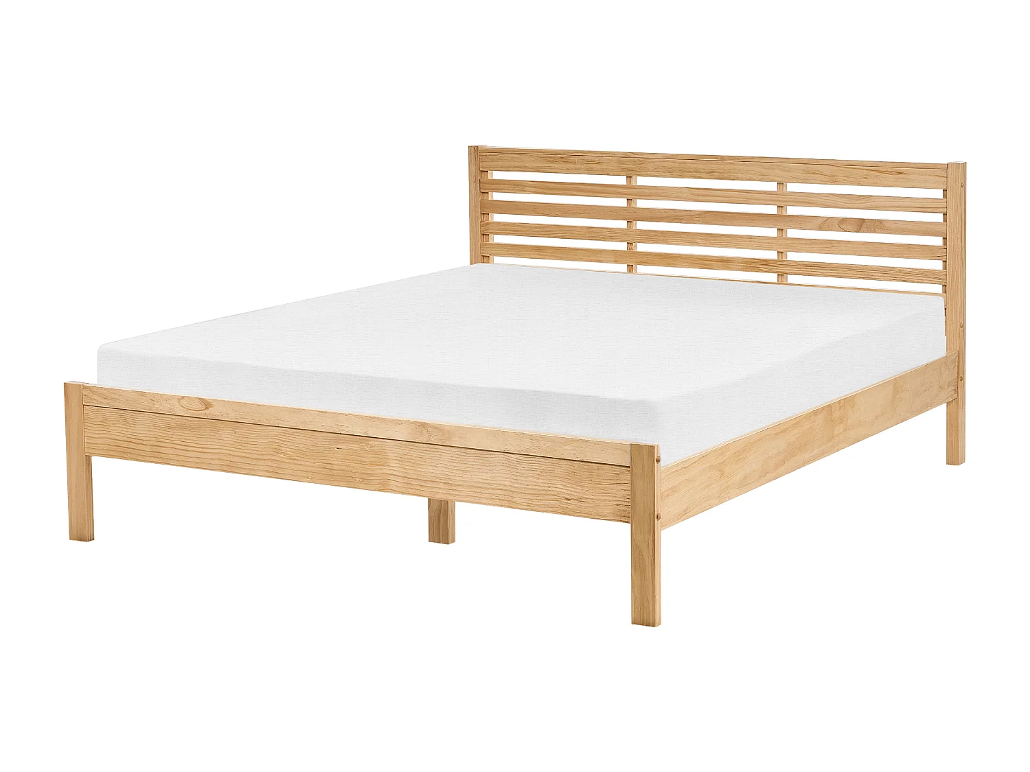 Lit avec sommier Bois de pin CARNAC 160 x 200 cm Marron clair