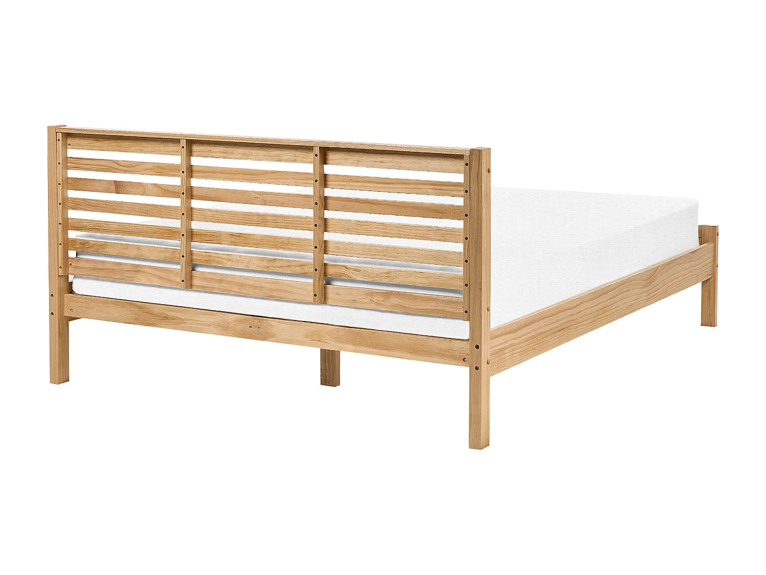 Lit avec sommier Bois de pin CARNAC 160 x 200 cm Marron clair