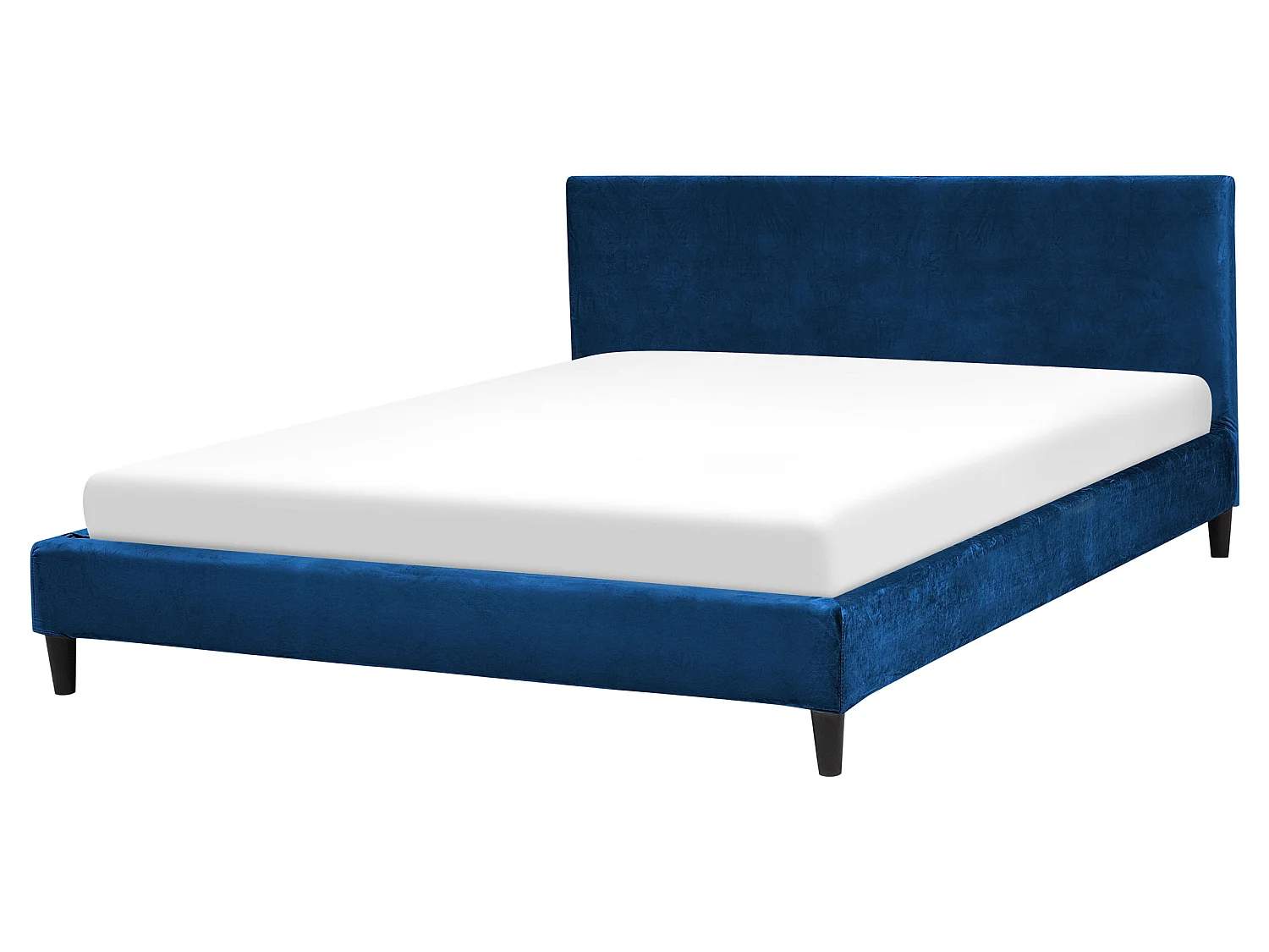 Bed Fluweel FITOU 160 x 200 cm Donkerblauw