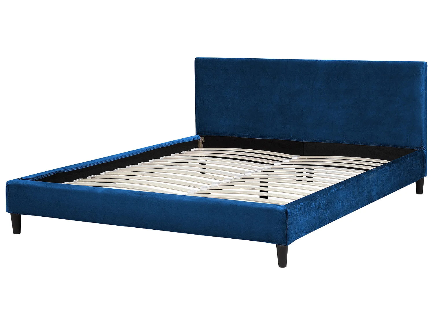 Bed Fluweel FITOU 160 x 200 cm Donkerblauw