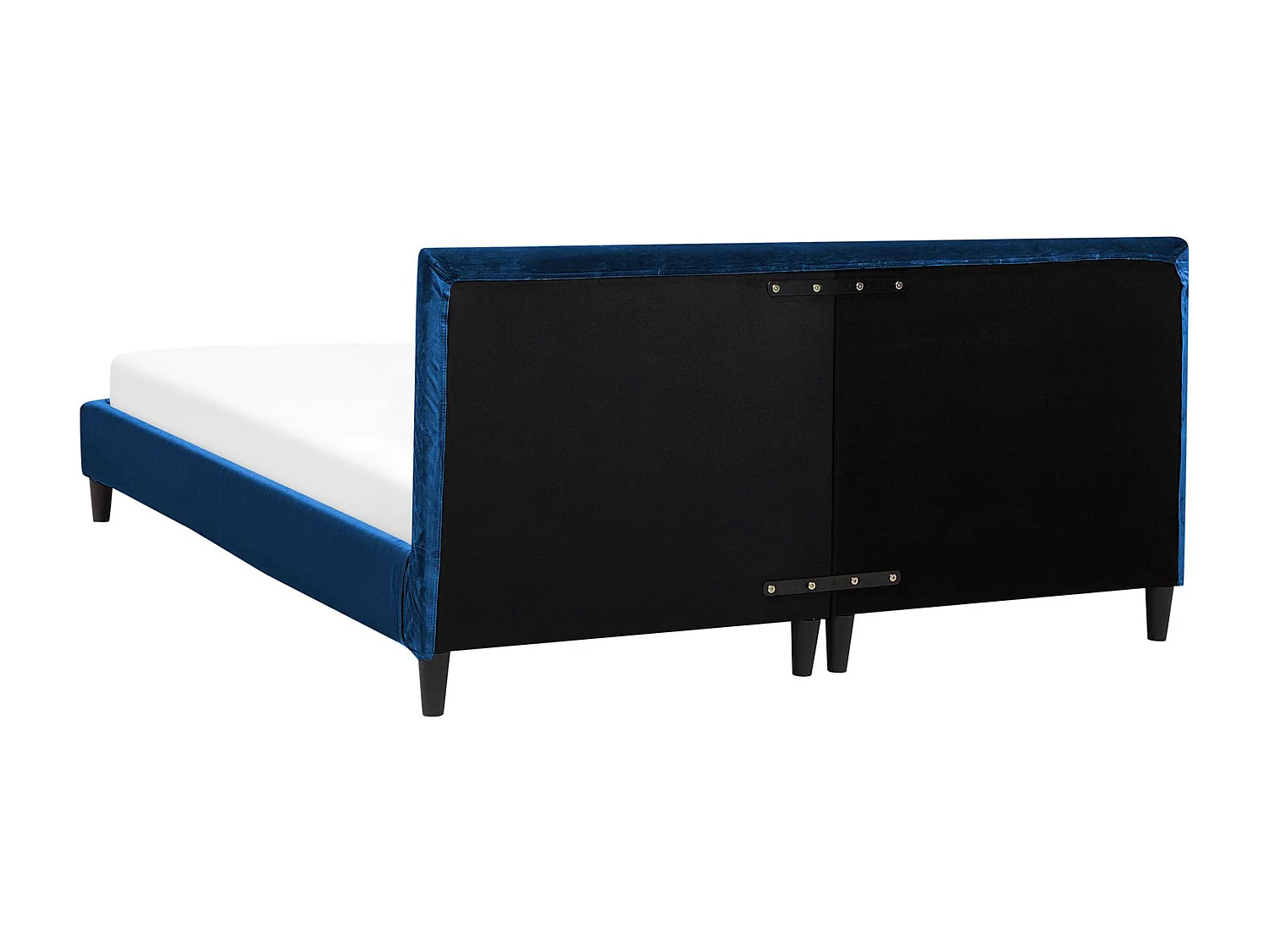 Lit avec sommier Velours FITOU 160 x 200 cm Bleu foncé
