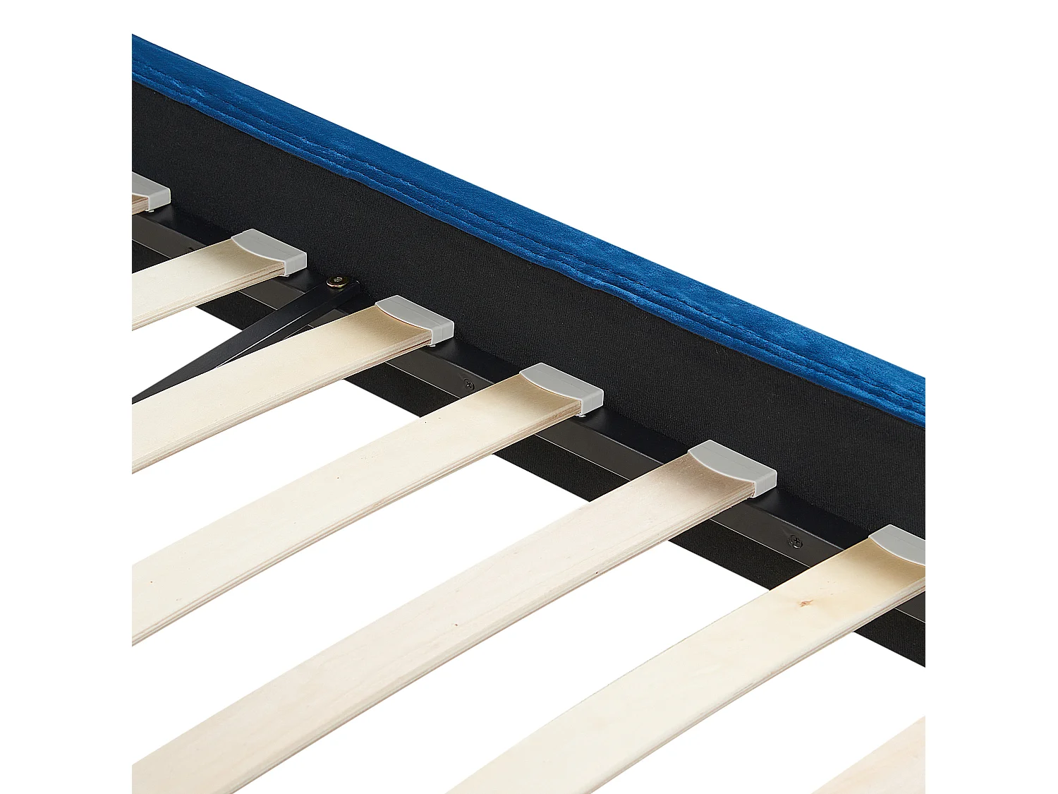 Lit avec sommier Velours FITOU 160 x 200 cm Bleu foncé