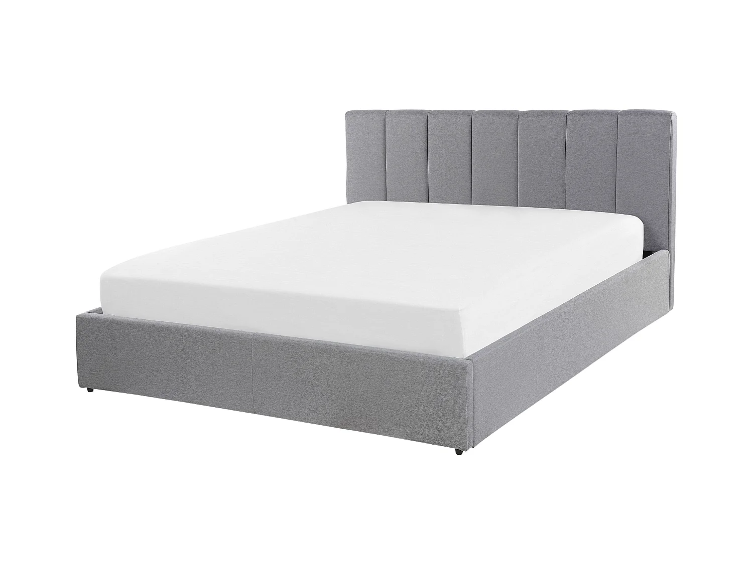 Bed met opbergruimte Stof DREUX 140 x 200 cm Lichtgrijs