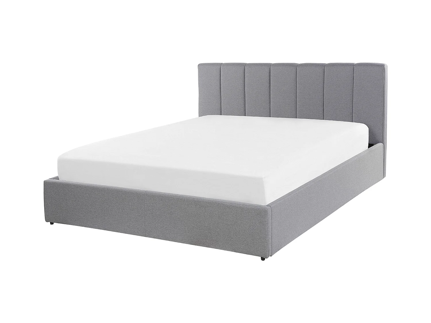 Bed met opbergruimte Stof DREUX 140 x 200 cm Lichtgrijs