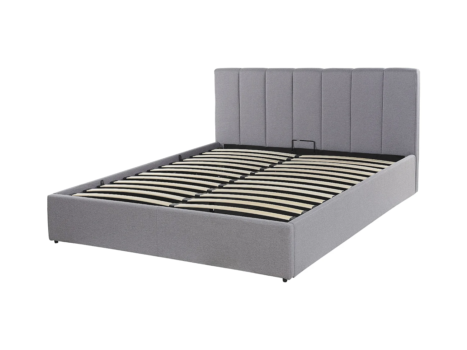 Bed met opbergruimte Stof DREUX 140 x 200 cm Lichtgrijs