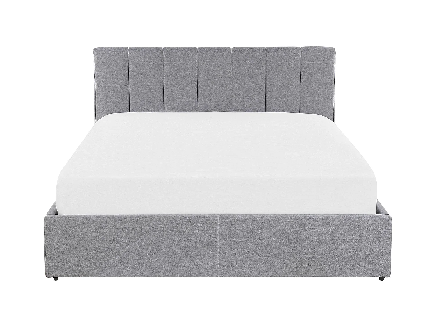 Bed met opbergruimte Stof DREUX 140 x 200 cm Lichtgrijs