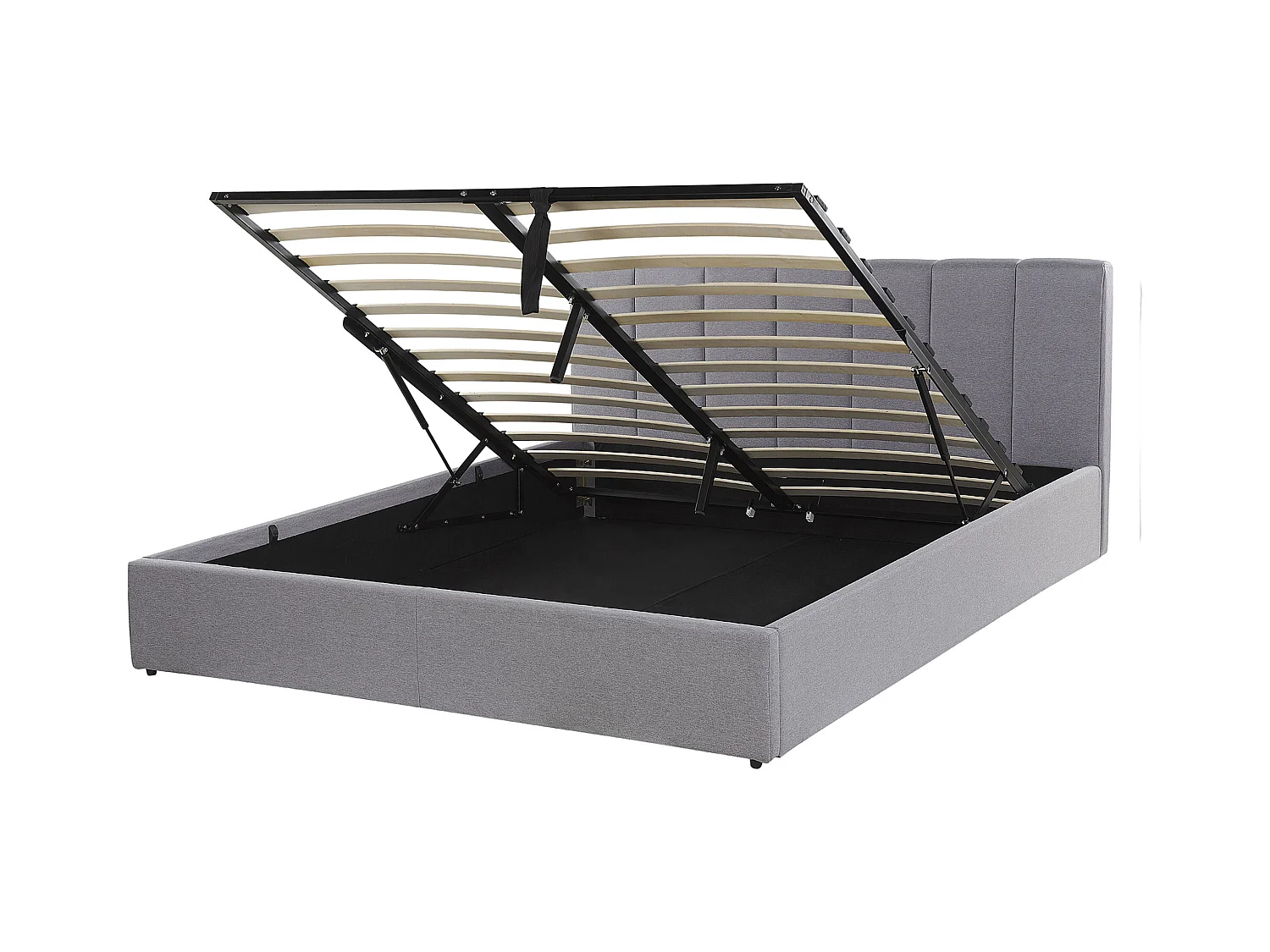 Lit ottoman Tissu DREUX 140 x 200 cm Gris clair