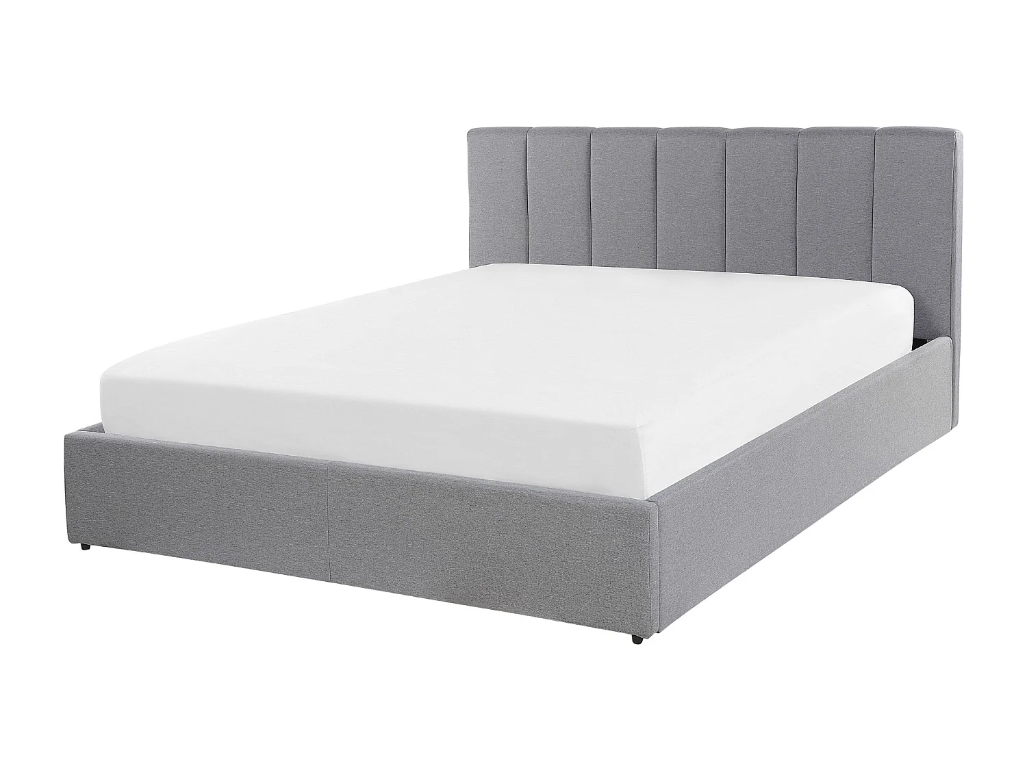 Cama baú Tecido DREUX 140 x 200 cm Cinzento claro