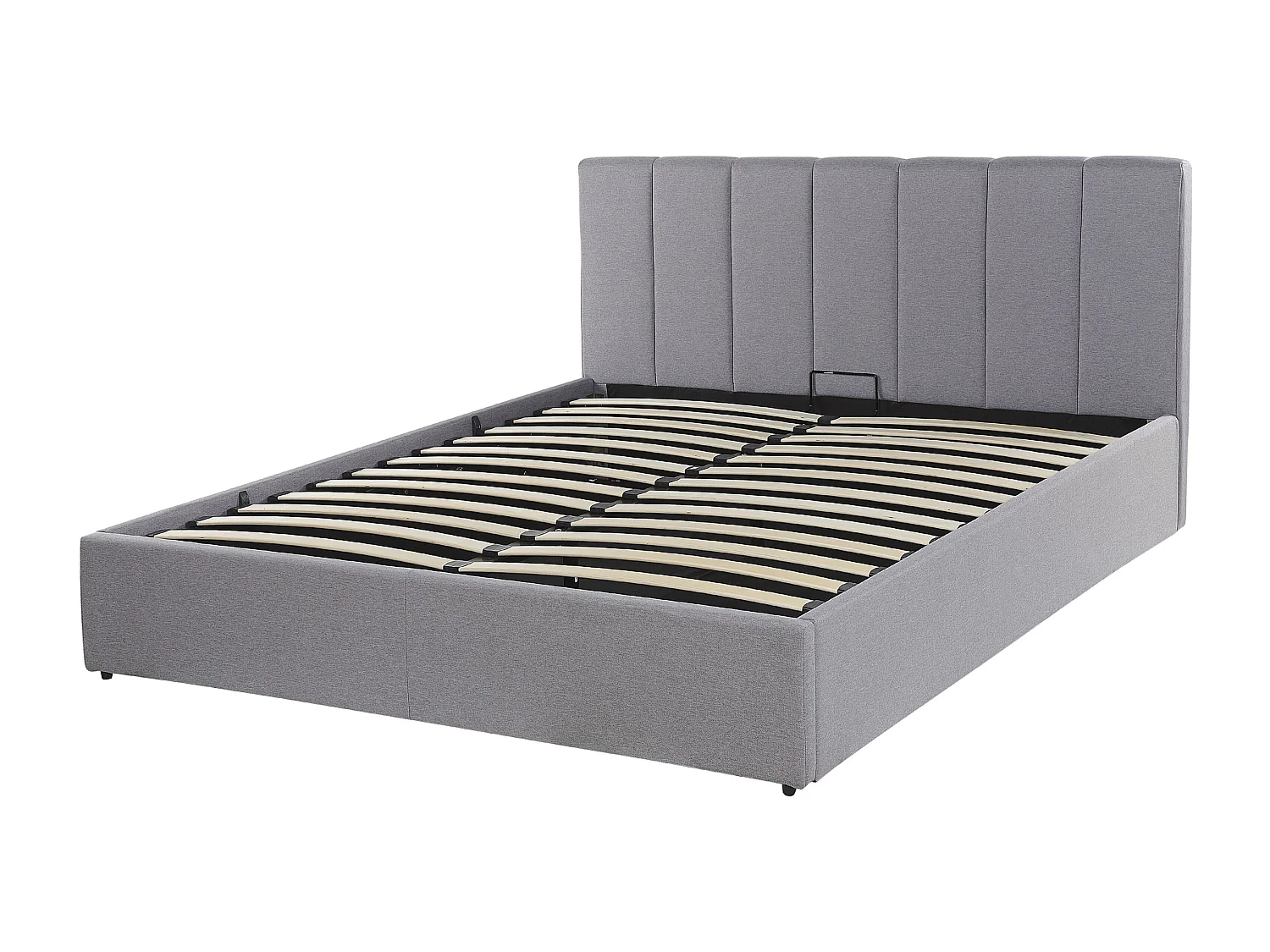 Bed met opbergruimte Stof DREUX 140 x 200 cm Lichtgrijs