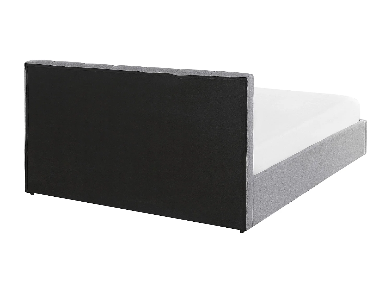 Lit ottoman Tissu DREUX 140 x 200 cm Gris clair