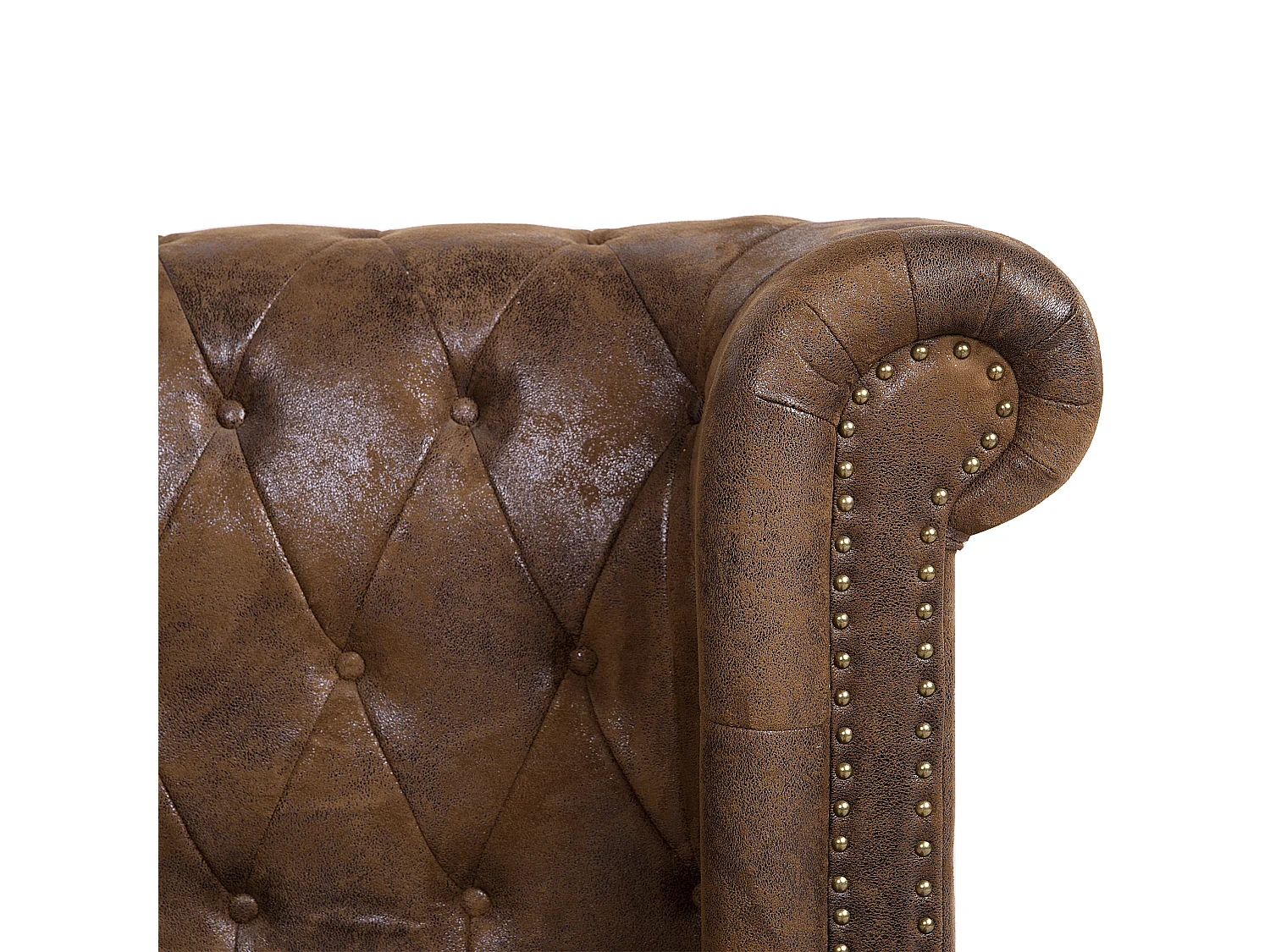 Lit double 180 x 200 cm en simili marron CAVAILLON