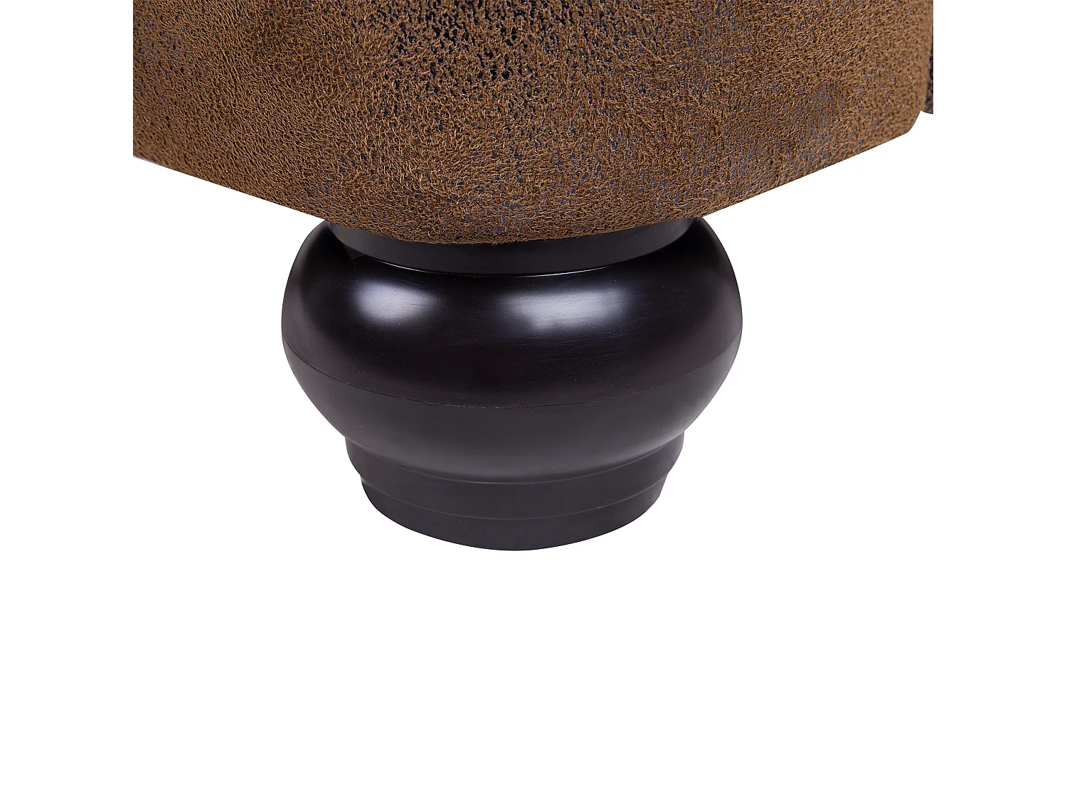 Cama de casal em camurça sintética castanha 180 x 200 cm CAVAILLON