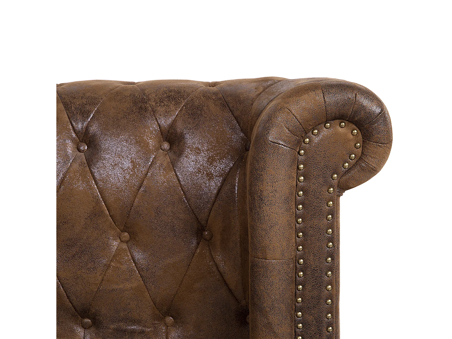 Lit double 180 x 200 cm en simili marron CAVAILLON