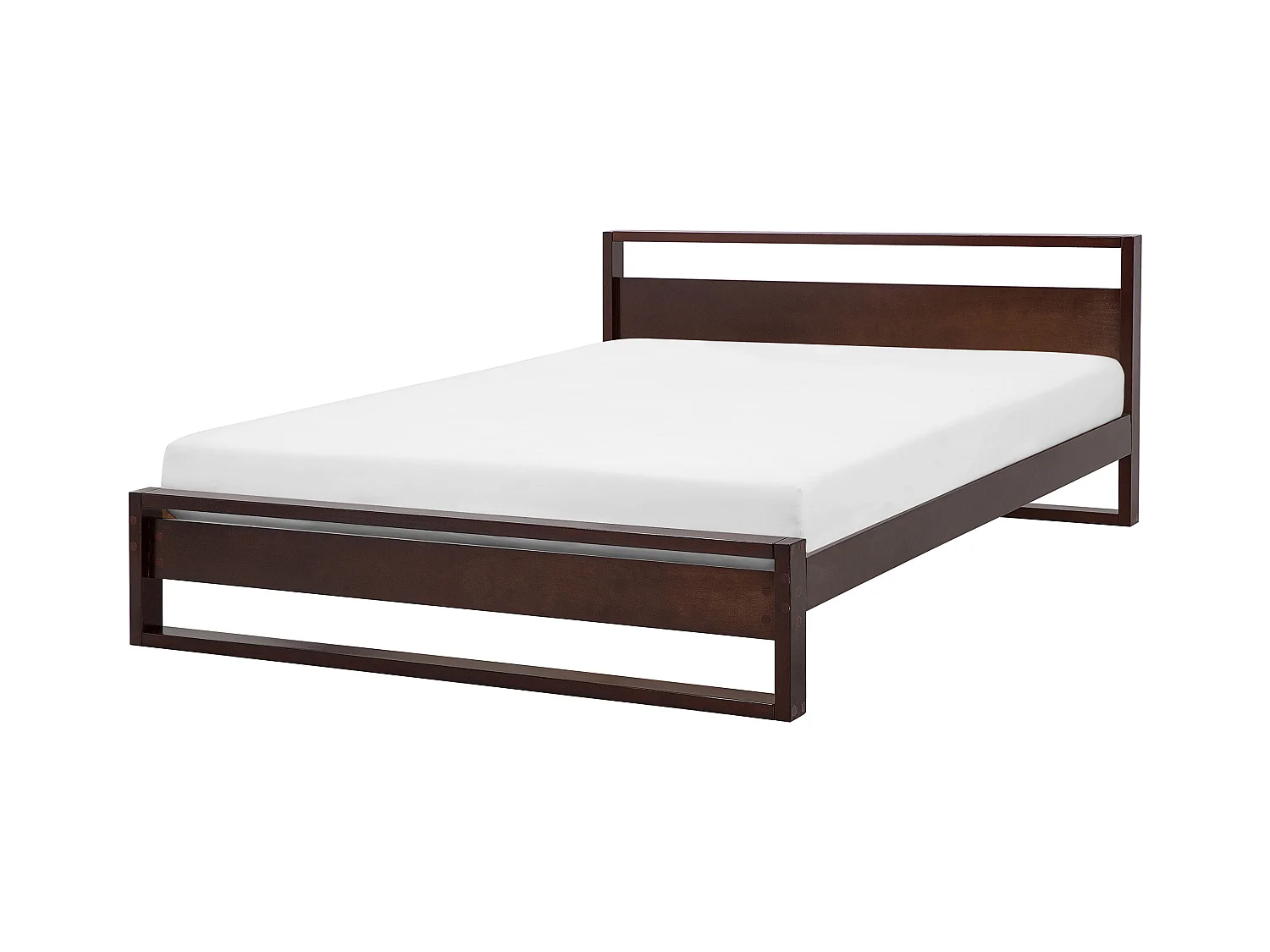 Lit avec sommier Bois de pin GIULIA 180 x 200 cm Marron foncé