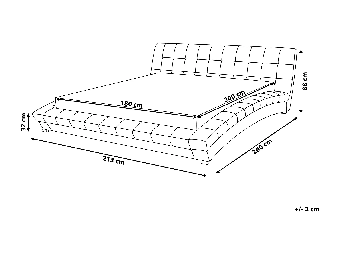 Bed Stof LILLE 180 x 200 cm Grijs