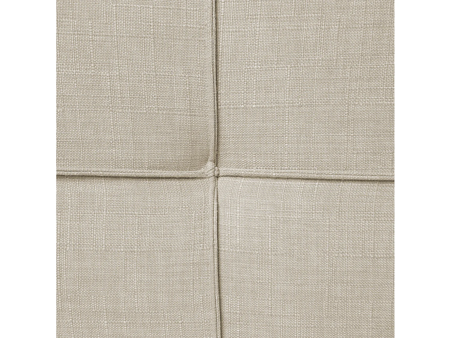 Polsterbett beige Leinenoptik mit Lattenrost 180 x 200 cm hohes Kopfteil Lannion