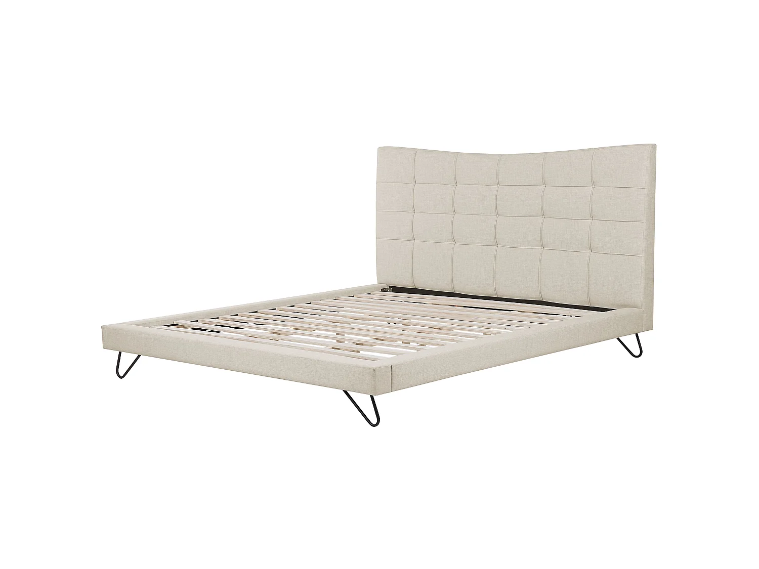 Säng med lamellram LANNION 180 x 200 cm Ljusbeige