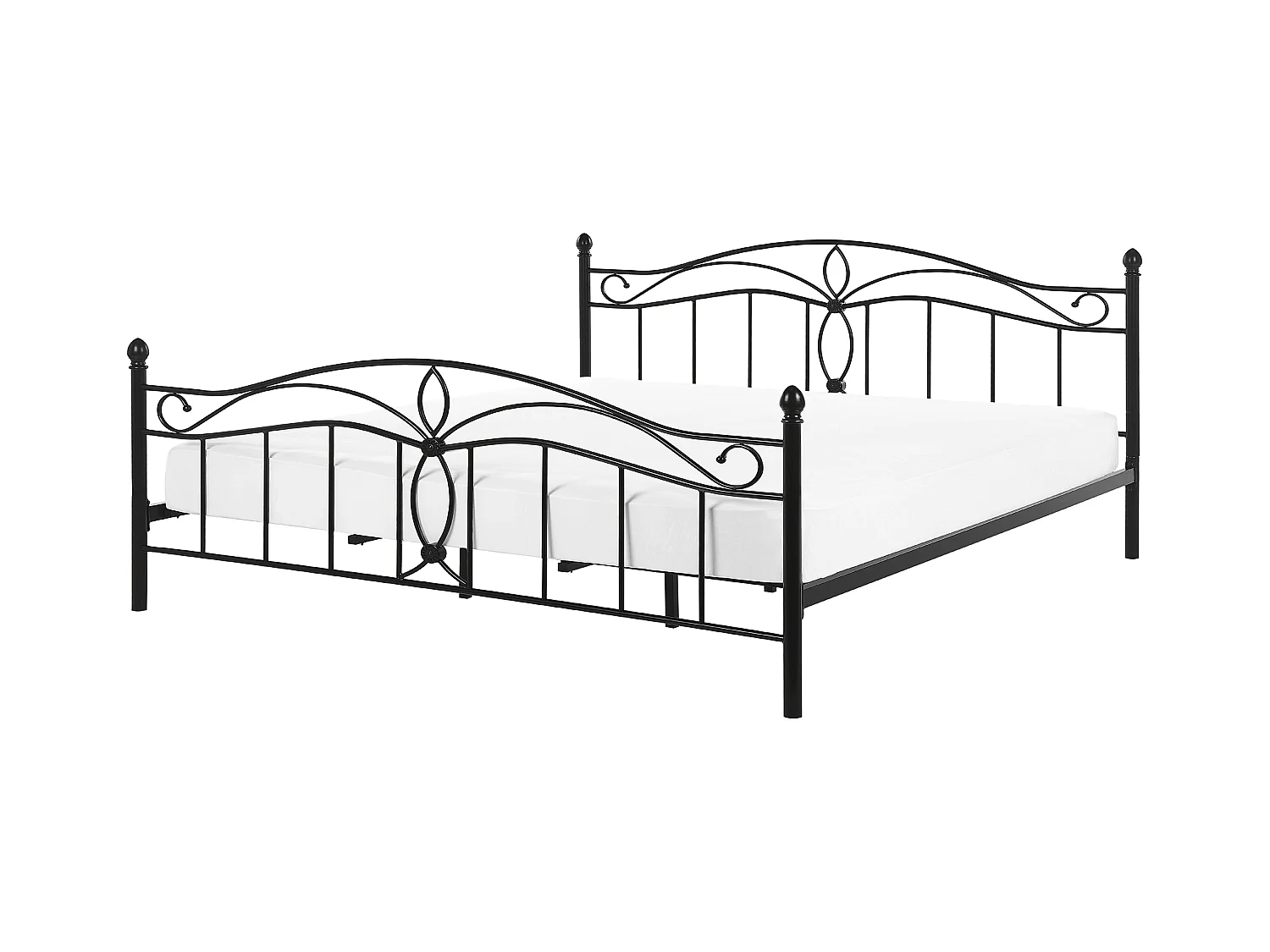 Lit avec sommier Métal ANTLIA 180 x 200 cm Noir