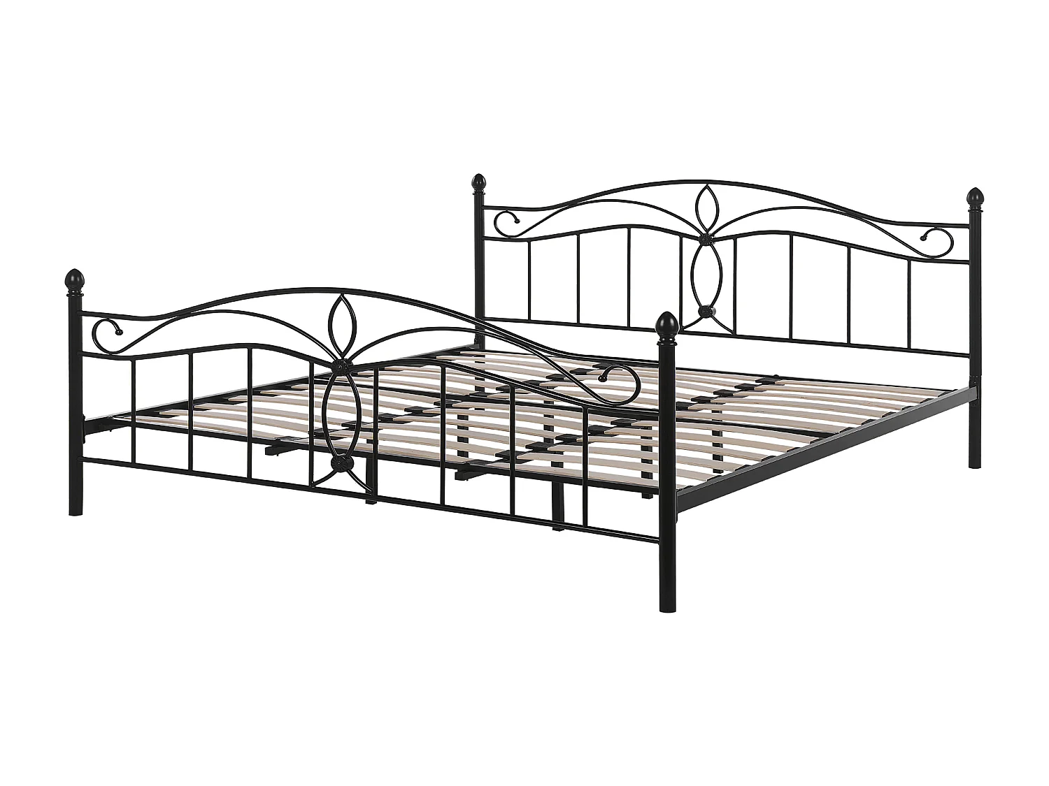 Lit avec sommier Métal ANTLIA 180 x 200 cm Noir