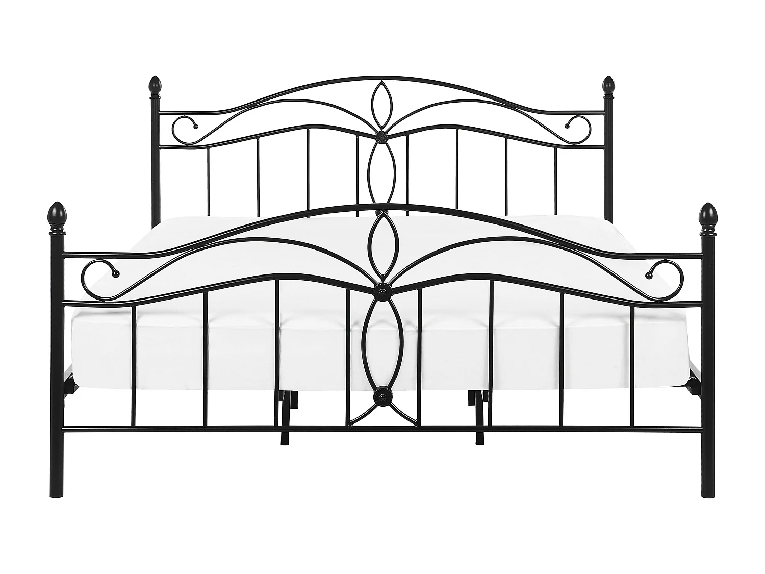 Lit avec sommier Métal ANTLIA 180 x 200 cm Noir